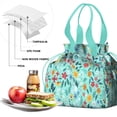 thumbnail image 4 of Pioneer Flower Floral Print Pattern Drawstring Lunch Bag Women - Drawstring Lunch Bag Insulated for Work Office - Stain-Resistant Large Lunchbags for Women with Multi-Pockets, 4 of 6