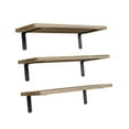 thumbnail image 4 of 3 estantes flotantes de madera rústicos de pared para condimentos, botellas y platos. Marrón, 4 of 9