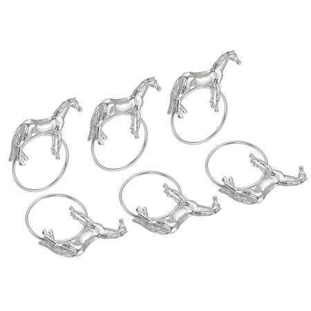 

Uxcell Napkin Rings 6 Pack 36mm Inner Dia. Alloy Horse Napkin Buckles Silver Tone