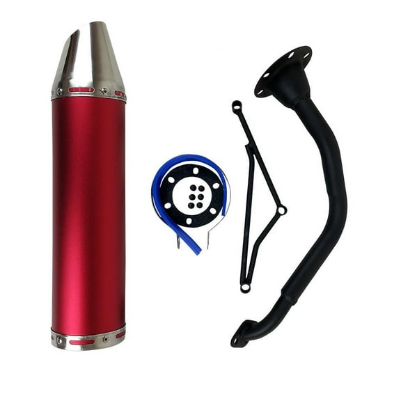 High Performance Muffler Exhaust System for 125cc 150cc GY6 Scooter Moped TaoTao Kymco Vitacci Benelli Beast 150 Upgrade for 152QMJ 157QMJ Engines (Red)