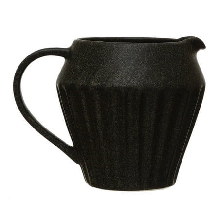 

Creative Co-Op 14 oz. Stoneware Pitcher Reactive Glaze Matte Black Finish (Each One Will Vary)
