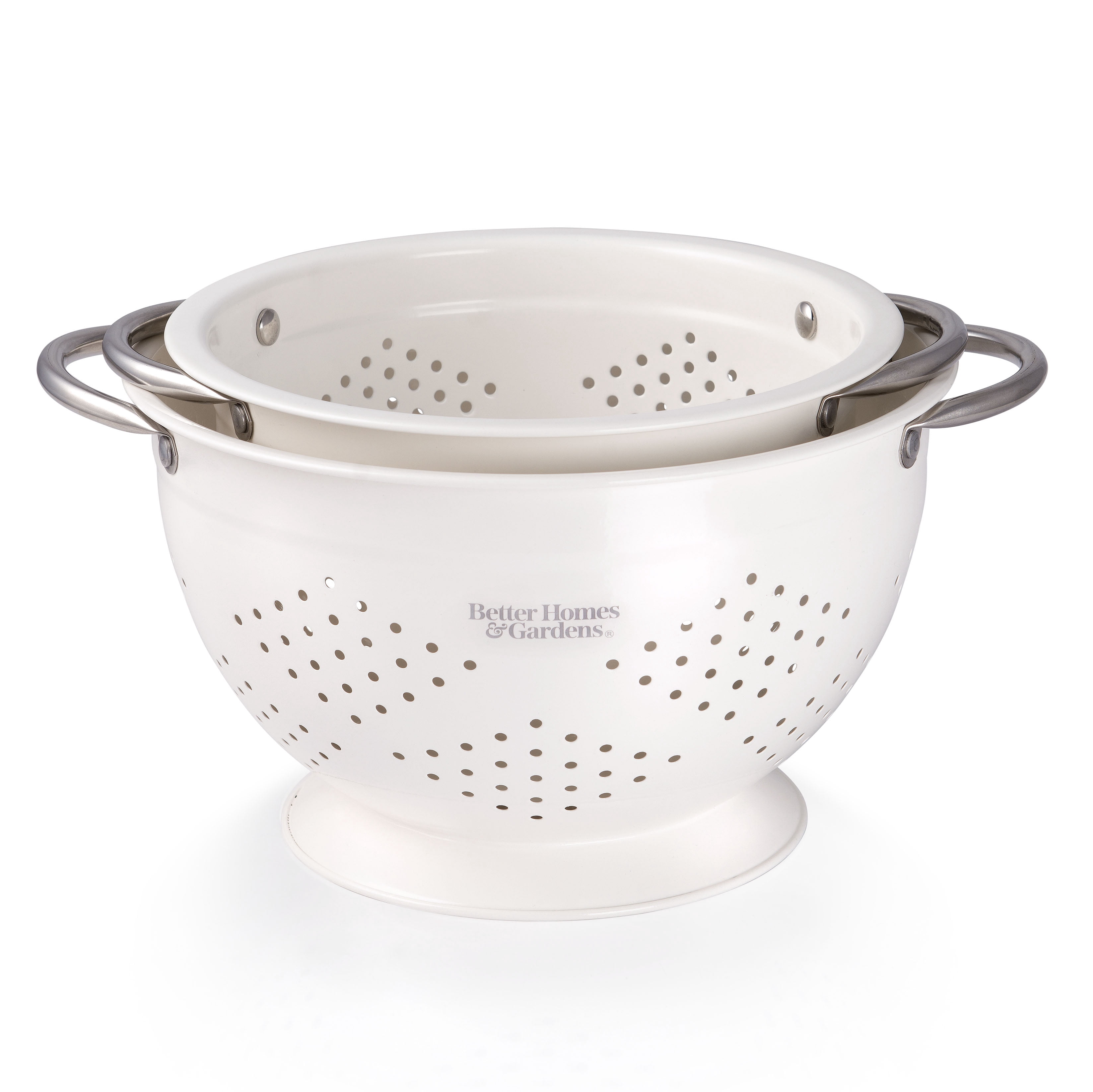 Better Homes & Gardens 2 Piece Colander Set White