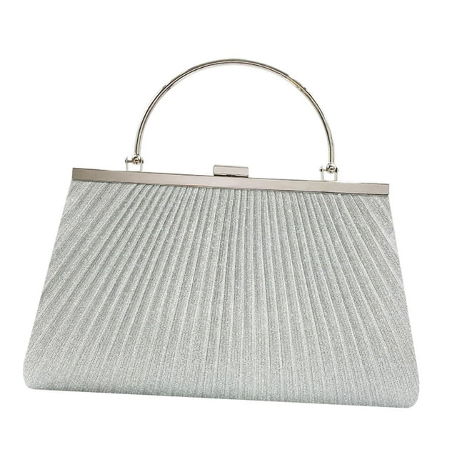 Bolso de mano de noche elegante bolso de noche para cena, vacaciones, regalo de cumpleaños Plata