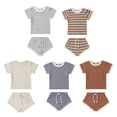 thumbnail image 4 of GYRATEDREAM Baby Boys Girls Shorts Set Summer Outfits Crew Neck Short Sleeve T-Shirt Top and Elastic Waist Shorts Clothes Set for 2-3Y, 4 of 5