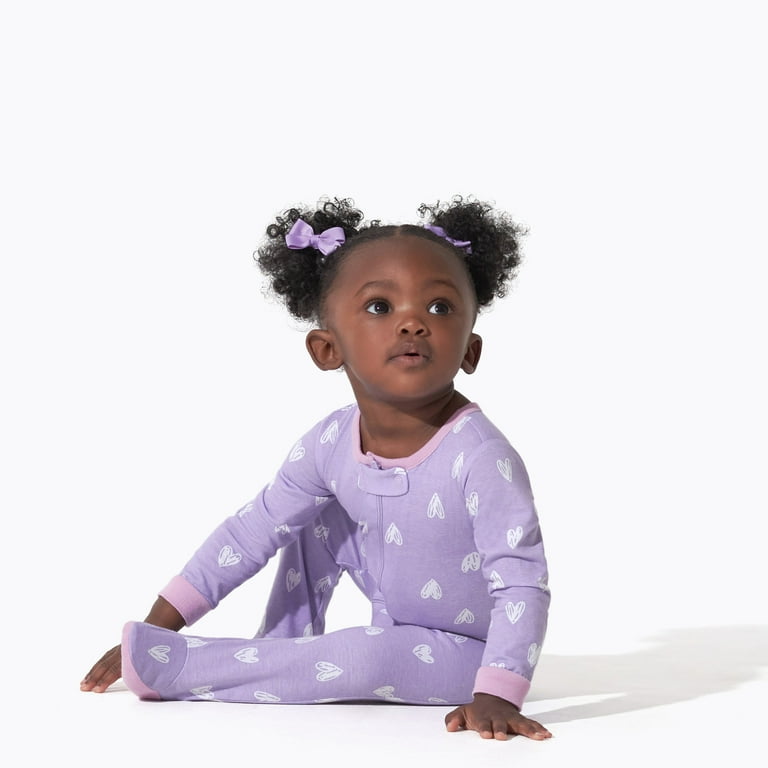 Onesies Brand Baby Girl s 4 Pack Cotton Sleep n Play Footed Pajamas Newborn 6 9 Months Walmart
