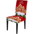 thumbnail image 7 of muroi Christmas Snowflakes Kitchen Chair Covers Set of 6, Stretch Luxury Red White Parson Chair Covers Washable Spandex Chairs Protector for Kitchen Hotel Banquet, 7 of 7