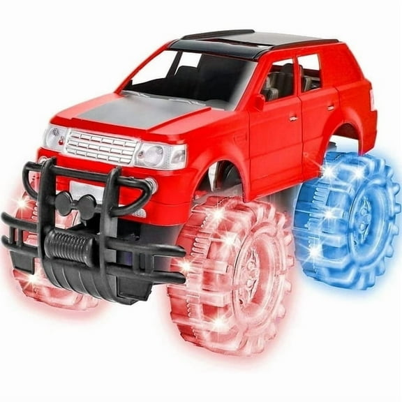 ArtCreativity Light Up Monster Truck – Push and Go Car Toy with Flashing LED Tires, Red – Monster Truck Toy for Boys Ages 5-7 how many characters