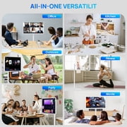 32-Inch Portable TV with Touch Screen ,8GB RAM + 128GB Storage, 1080P Full HD Portable Monitor with Built-in 8-Hour Battery, Android 15 OS, Rolling TV on Wheels, Remote Control