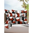 thumbnail image 6 of Pack of 2 Outdoor Pillow Covers, Vintage Mid-Century Modern Abstract Geometric Red Gray Waterproof Square Throw Pillowcase Cushion Decorative Pillow Covers for Couch Patio Tent, 20x20 in, 6 of 6