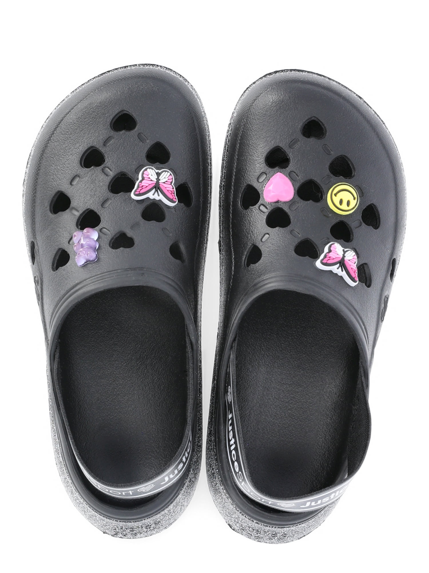 Justice Little Girls and Big Girls Clogs with Charms
