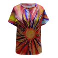 thumbnail image 2 of T-Shirt à Col en V Femme Mode Décontractée Grande Taille Paysage Fleurs Impression T-Shirt à Col en V Hauts Femmes Hauts Grande Taille Hauts à Col en V pour Femmes T-Shirts Grande Taille pour Femmes, 2 of 5