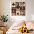 thumbnail image 4 of Canvas Wall Art Western Red Canvas Art Print Brown Texas Star Wood Grain Distressed Patchwork Pictures Wall Decor for Living Room Bedroom Artwork Decorations Stretched Framed Ready to Hang 8"x8", 4 of 9