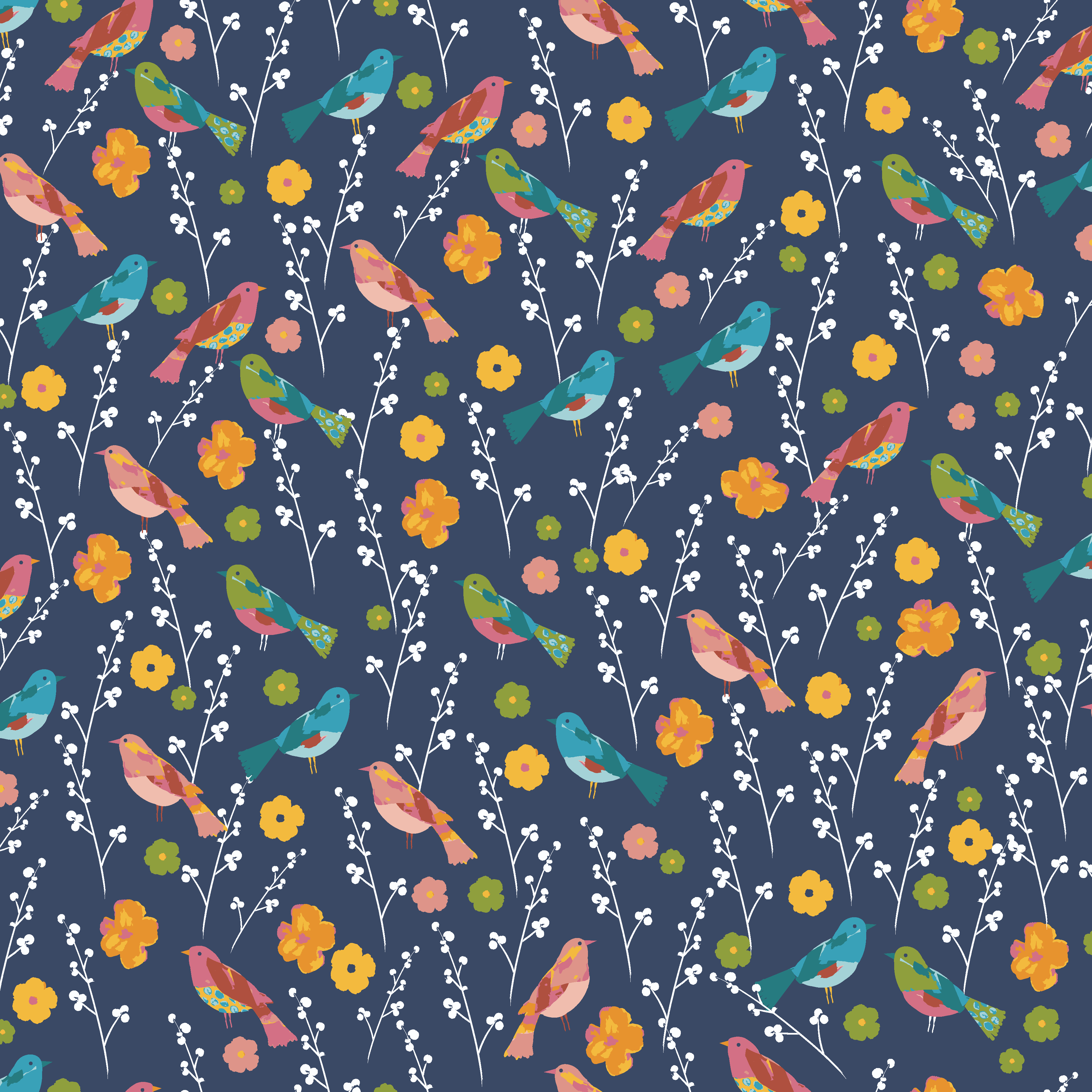 Waverly Inspirations 44" 100% Cotton Birds of Feather Sewing & Craft Fabric By the Yard, Multi-color