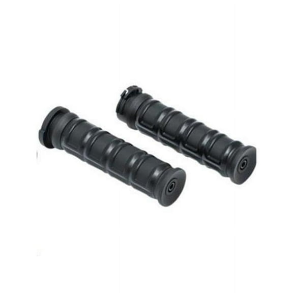 Kuryakyn Dillinger Handlebar Grips For Dual Cable Throttle Control: 1996-2019 Harley-Davidson Motorcycles, Satin Black, 1 Pair 6673