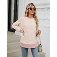 thumbnail image 6 of IWEMEK Women Tops Long Sleeve Crew Neck Shirts Casual Fall Cute Pink Tshirts, 6 of 8