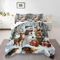 thumbnail image 3 of Homewish Cartoon Winter Snowman Bedding Comforter Set, Jungle Reindeer Animal Twin Comforter Sets, Christmas Festival Reversible Bedding Set, Breathable Home Decor, 2pcs, 3 of 8