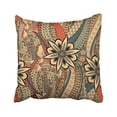 thumbnail image 1 of BOSDECO Beautiful Tracery Calming Pattern Mehndi Design Ethnic Colorful Doodle Curved Doodling Pillowcase Cover 18x18 inch, 1 of 1