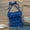 Blue, variant on TAGOLD Summer Casual Tops,Plus Size T-shirt Blouse for Womens, Fashion Women's Casual Sleeveless Solid Ladies Bandage Blouse