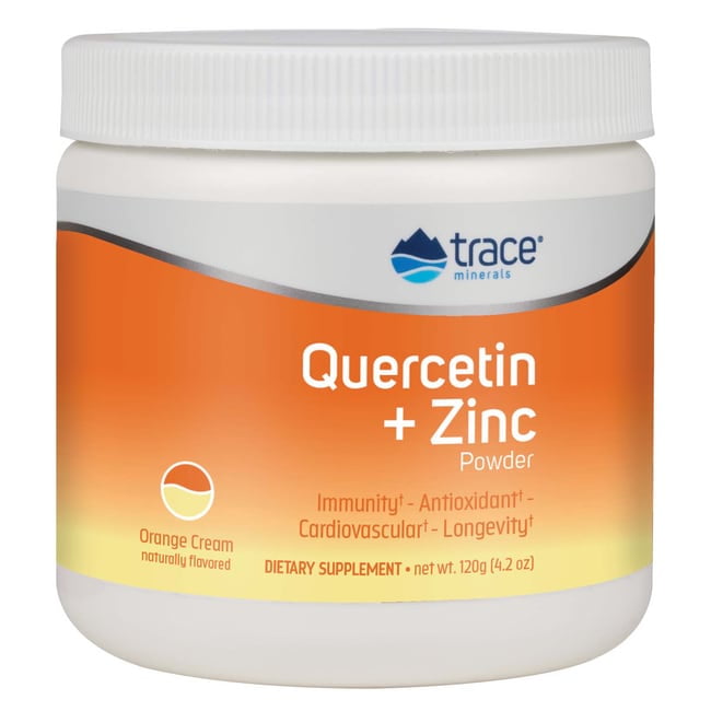 Trace Minerals Quercetin + Zinc Powder - Orange Cream 4.2 oz Pwdr