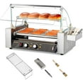 thumbnail image 1 of Ktaxon Rouleau à Hot-Dog 1050W, 7 Rouleaux 18 Rouleau à Hot-Dog Machine de Cuisson avec Double Contrôle de Température, Couvercle, Éclairage LED, Étagère Amovible et Plateau de Récupération pour Fête Maison Commerciale, 1 of 7