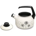 thumbnail image 3 of METALAC Dandelions Enamel Whistling Kettle with Ergonomic Handle 2.7 Qt (2.5 L) Stovetop Kettle Vintage Tea Pot for Stove Top Enamelware Kitchen Teapot, 3 of 5