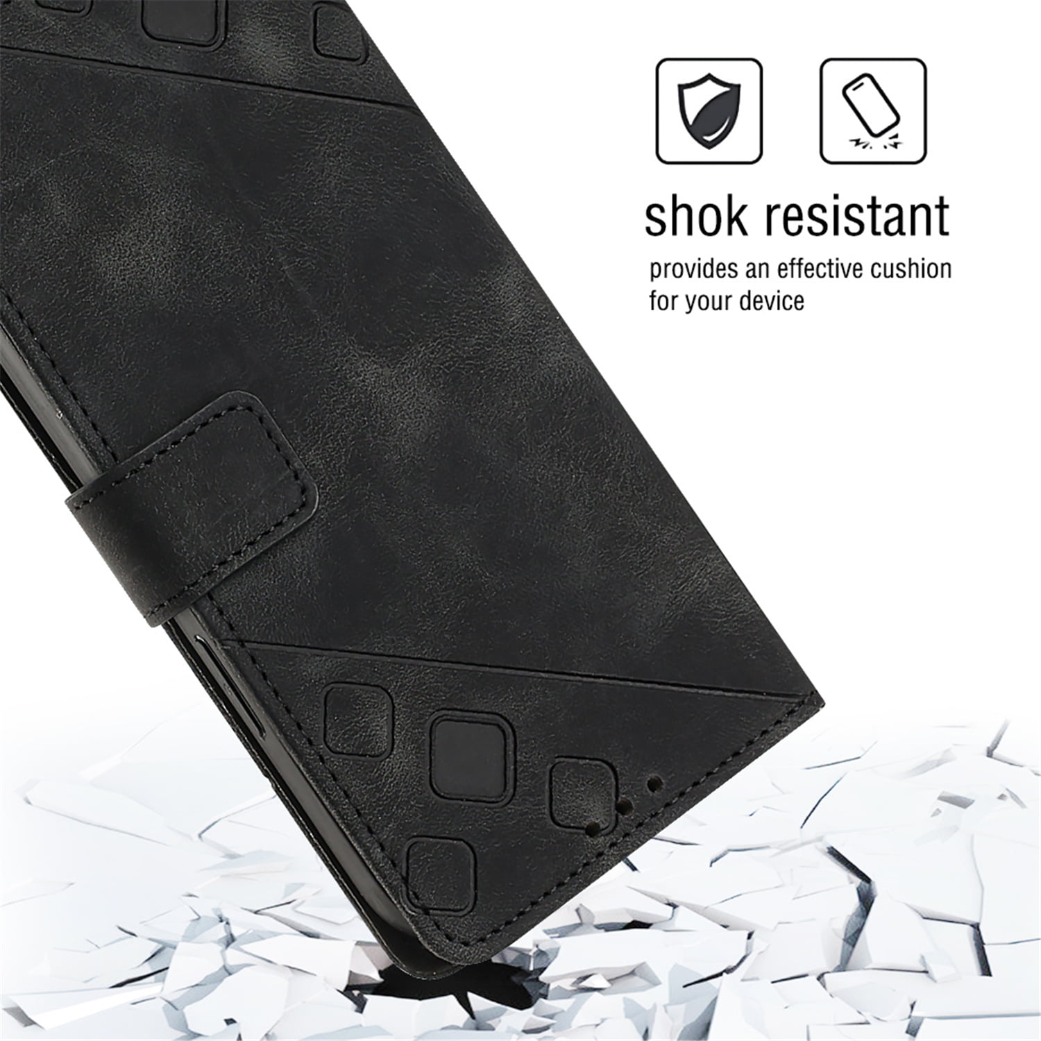 Allytech Crossbody Wallet Case for iPhone 12/12 Pro, Quilted PU Leather Zipper Handbag Purse Flip Kickstand Folio Card Slots Holder Wrist Strap