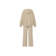 thumbnail image 5 of Zynoxe Womens Sweat Suits 2 Piece Set Zip Up Drawstring Hooded Sweatshirt & Wide Leg Pants Versatile Solid Color Casual Tracksuit Set Fashionable Vacation Outfits for Women with Pockets Khaki 3XL, 5 of 10