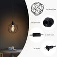 thumbnail image 2 of Industrial Plug in Pendant Light,Hanging Lamp with 13.12ft Adjustable Plug in Cord Length E26 Black Metal Cage with On/Off Switch, for Farmhouse Kitchen Living Room Dining Room, 2 of 4