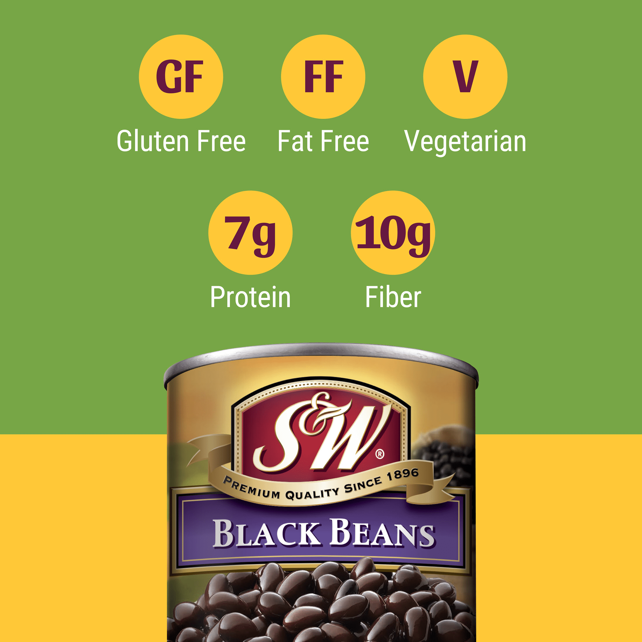 S&W Black Beans 15 oz. Can