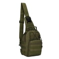 thumbnail image 1 of Bolsa de pecho táctica, bandolera , bandolera con bandolera ajustable para viajes, senderismo libre - solido Verde solido, 1 of 2