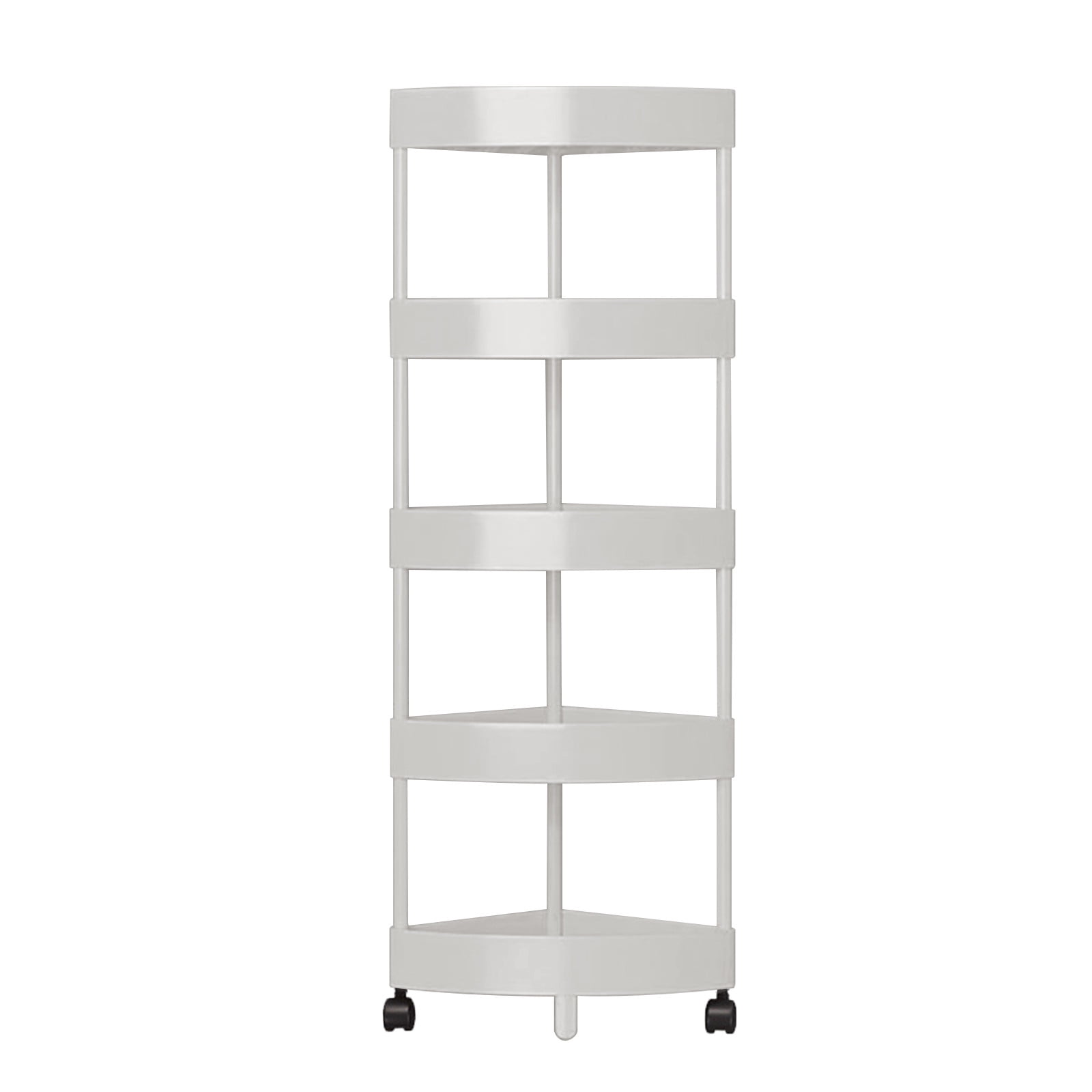 Viflosae Storage Shelf Bathroom Shelves over Toilet Bathroom Corner Storage Shelf Organizer with Detachable 5 Tiers Rolling Wheels and Drainage Holes