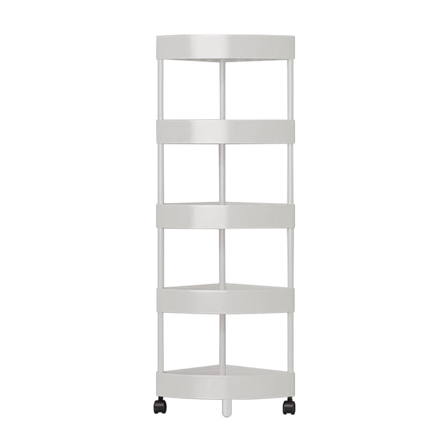 Bathroom Storage Organizer Bathroom Corner Storage Rack Organizer with Detachable 5-Layer Rollers And Drainage Holes