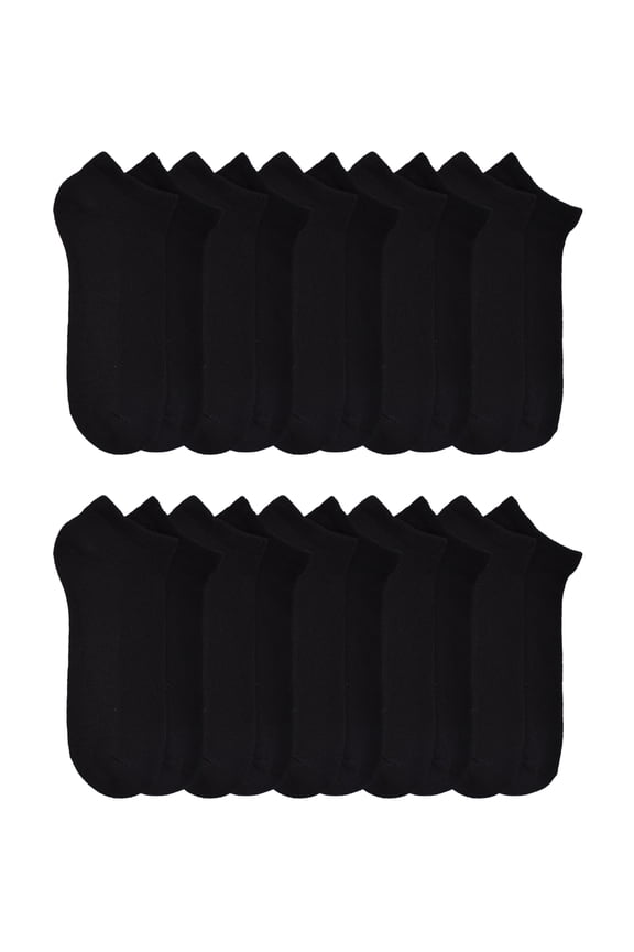Boys Cushioned No Show Socks, 10 Pack, Sizes S (4-8.5) - L (3-9)