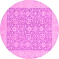 thumbnail image 1 of Ahgly Company Indoor Round Oriental Pink Traditional Area Rugs, 3' Round, 1 of 4