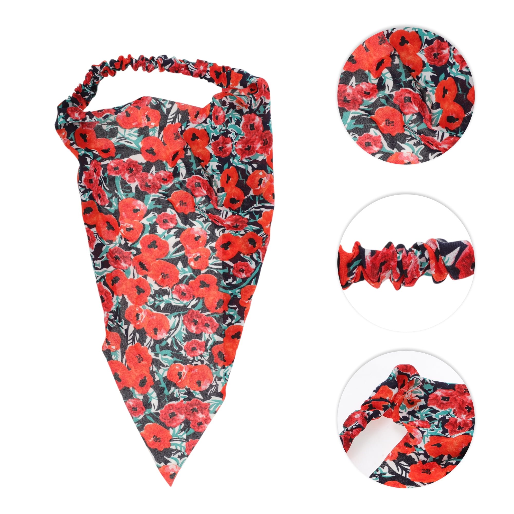 Unique Bargains 1pc Printed Pastoral Style Headwrap Red