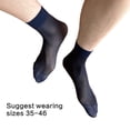 thumbnail image 3 of Mens Thin Sheer Silk Formal Dress Suit Socks Casual Business Socks Nylon Breathable Striped Short Tube Ankle Socks, 3 of 9