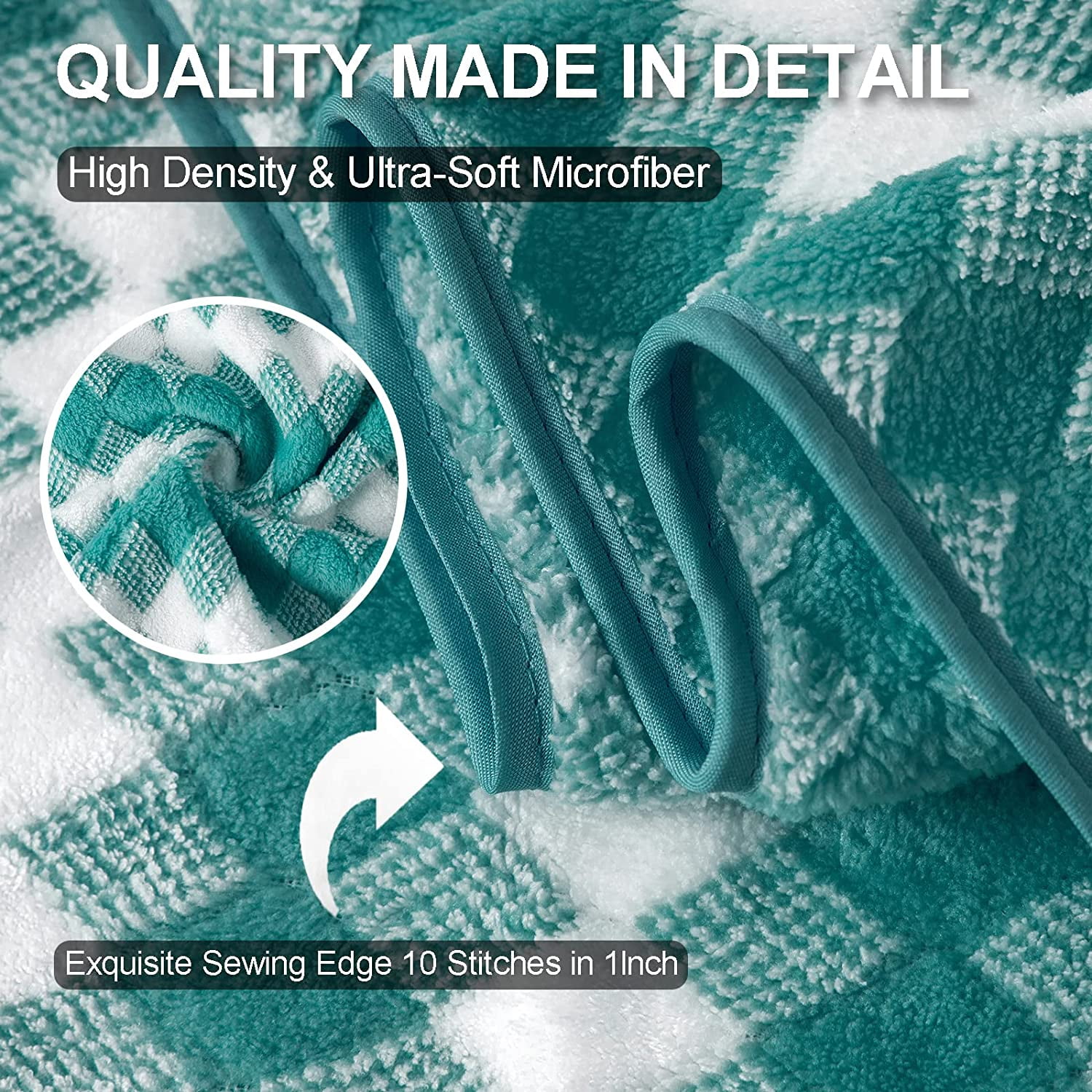 Smuge 2 Pack Hand Towels (16 x 31 in, Lake Blue) Ultra Soft Microfiber Quick Dry Shower Hand Towels