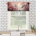 thumbnail image 3 of Japanese Window Curtain Valances Spring Red Cherry Blossom Sailboat Sun Seascape Privacy Decorative Rod Pocket Short Window Valance Curtains 54 by 18 in, 1 Panel, 3 of 6