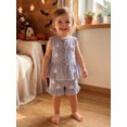thumbnail image 5 of RUINIXCW Toddler Baby Girl Halloween Outfit Infant Baby Girls Summer Fall Clothes Ghost Pumpkin Embroidery Bows Tank Top with Shorts Set, 5 of 9