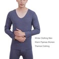 thumbnail image 3 of Qarigey Ropa interior térmica para hombre, cálida, previene el viento frío, Heattech, informal, sencilla, generosa, saludable, suave, ropa de Ropa interior azul mezclilla SG Qarigey AP013343-01, 3 of 6