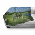 thumbnail image 2 of Golf Course Scene Soft Flannel Fleece Throw Blanket, Panoramic Real Picturesque of a Field Forest Greenery in the Open, Cozy Plush for Indoor and Outdoor Use, 50" x 70", Multicolor, by Ambesonne, 2 of 5