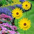 thumbnail image 5 of Sunflower Wind Spinner Outdoor, Sunflower Lawn Pinwheels Wind Spinners, Freestanding Kinetic Wind Sculpture with Stake, Metal Windmill for Outside Garden Lawn Yard Art Decorations, 5 of 7