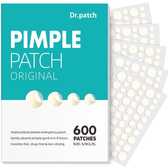 Parches para granos Dr.patch 600 hidrocoloides para el cuidado del acné