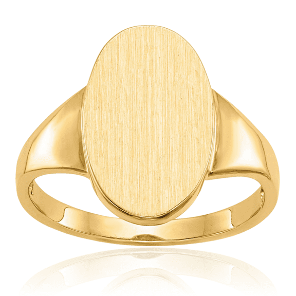 10K Solid Yellow Gold Custom Engraved Signet Ring Handmade Personalized Monogram Initial Letter Band