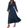 thumbnail image 1 of Gspmoly Robe d'Été, Robe Décontractée à la Mode pour Femme à Manches Longues et Col en V, Robes de Soirée pour Femmes Offres Prime, 1 of 6