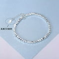 thumbnail image 2 of K-KED Pure S990 Fine Silver Chain Women Geometry Beads Link Lucky Bracelet 7.5g, 2 of 7