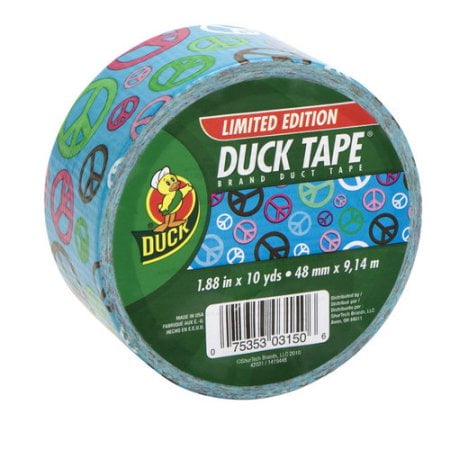 Duck Brand Duct Tape, 1.88 in. x 10 yds., Peace Out