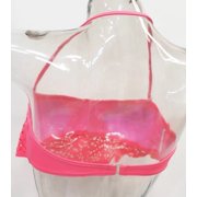 SO Coral Pink Laser Cut Flounce Halter Straps Bandeau Bikini Top Swimwear Juniors' XS