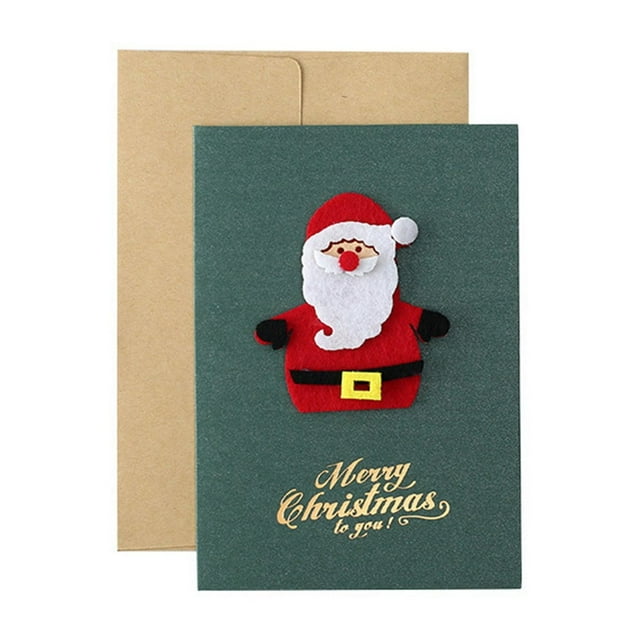 B Vintage Pearl Paper Christmas Greeting Card 3D Blessing Card With Envelope Holiday Greeting Card Set 6.30X4.33 Inches 0.04Lb
