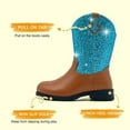 thumbnail image 3 of Kids Western Boots Girls Cowgirl Boots Unisex-Child Mid Calf Glitter Toddler Cowboy Boot Little Big Kids Western Riding Shoes, 3 of 5